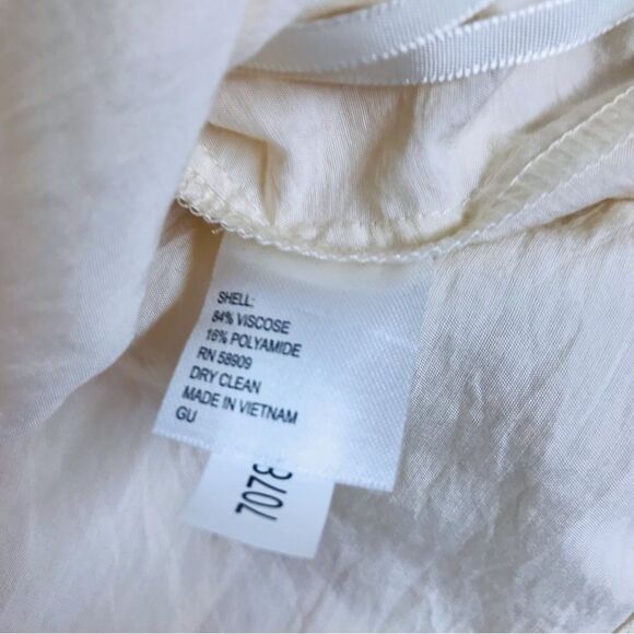 GIANNI BINI Ivory Puffed Sleeve‎ Cropped Peasant Blouse Top Square Neck Medium - Picture 6 of 8